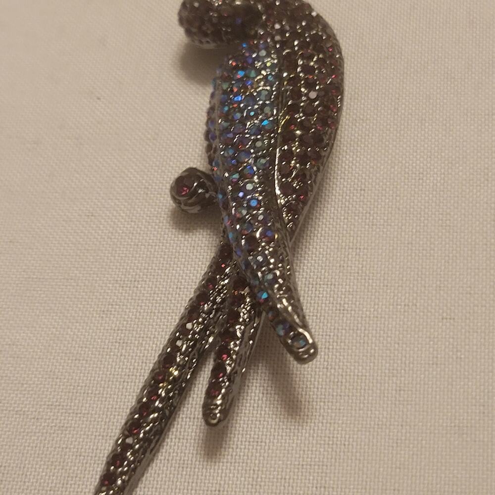 Unique Parrot Bird  Pin Broach Fashion Jewelry‎ Multicolor Rhinestones Red Green